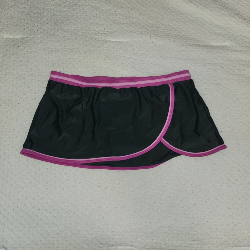 DANSKIN NOW Woman Black Pink Swim Bathing Suit SKORT Activewear Size L